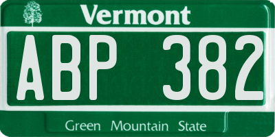 VT license plate ABP382