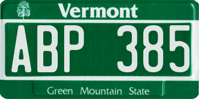 VT license plate ABP385