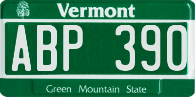 VT license plate ABP390