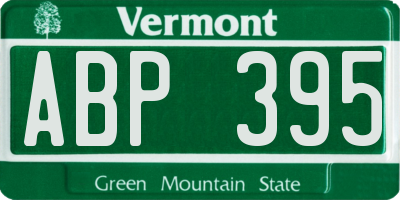 VT license plate ABP395