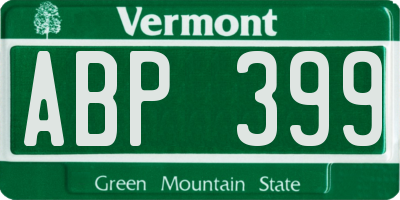 VT license plate ABP399