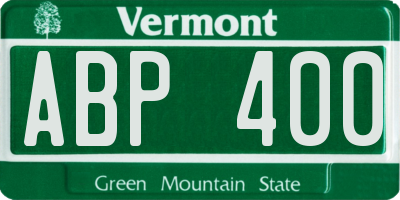 VT license plate ABP400