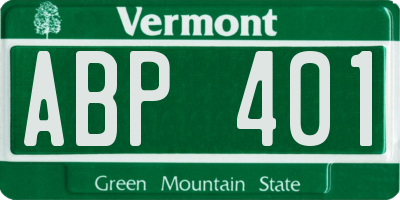 VT license plate ABP401