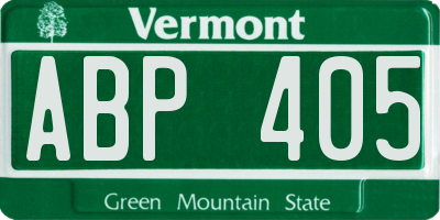 VT license plate ABP405