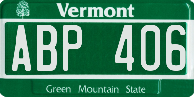 VT license plate ABP406