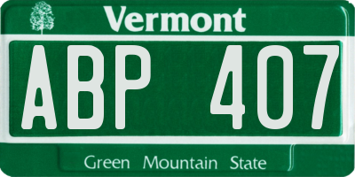 VT license plate ABP407