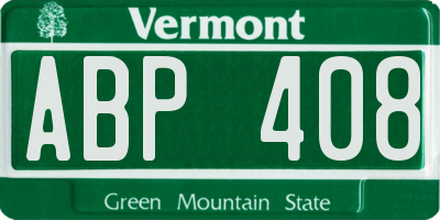 VT license plate ABP408