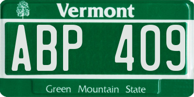 VT license plate ABP409