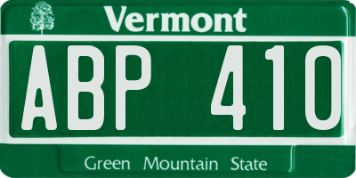 VT license plate ABP410