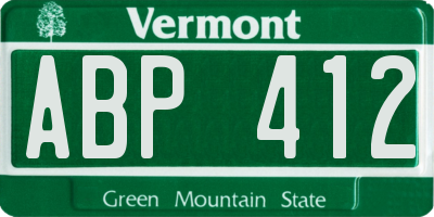 VT license plate ABP412