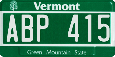 VT license plate ABP415