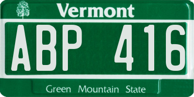 VT license plate ABP416