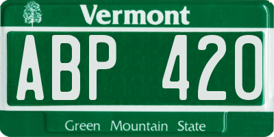 VT license plate ABP420