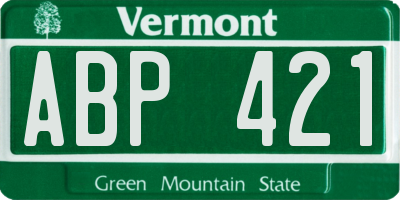 VT license plate ABP421