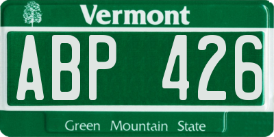 VT license plate ABP426