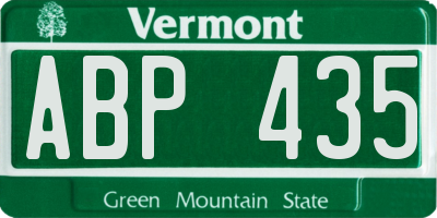 VT license plate ABP435