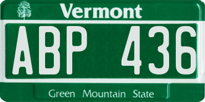 VT license plate ABP436