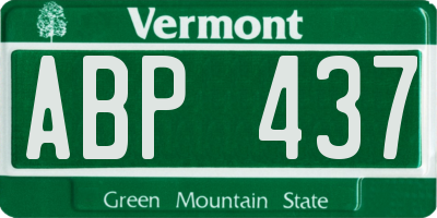 VT license plate ABP437