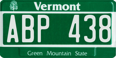 VT license plate ABP438