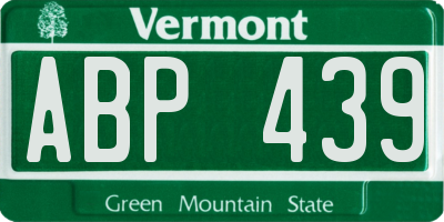 VT license plate ABP439