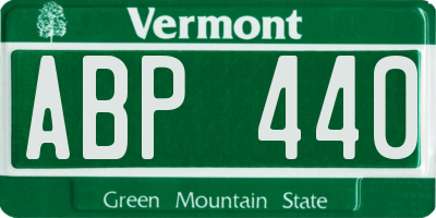 VT license plate ABP440