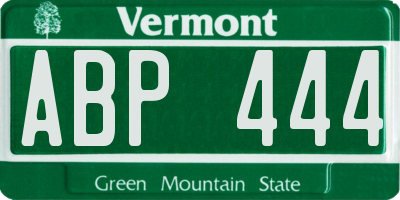 VT license plate ABP444