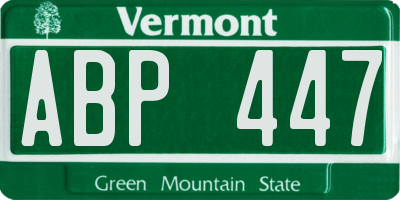 VT license plate ABP447