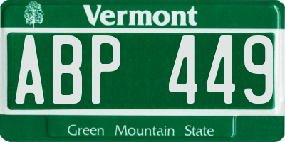 VT license plate ABP449