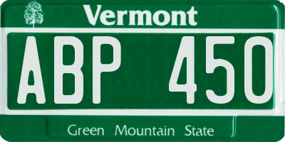 VT license plate ABP450