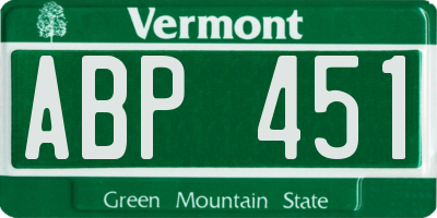 VT license plate ABP451