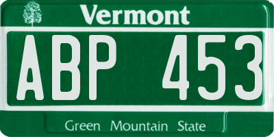 VT license plate ABP453