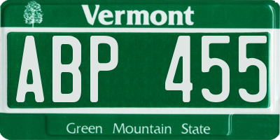 VT license plate ABP455