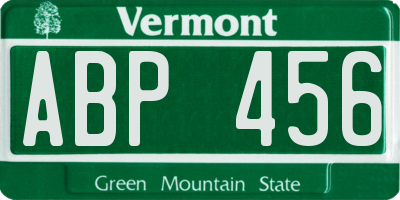 VT license plate ABP456