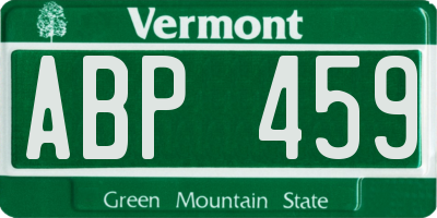 VT license plate ABP459