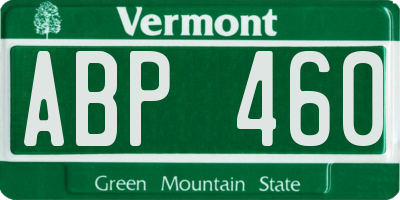 VT license plate ABP460