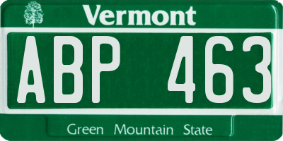 VT license plate ABP463