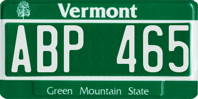 VT license plate ABP465