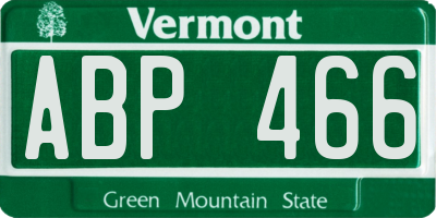 VT license plate ABP466