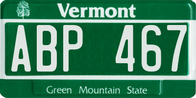 VT license plate ABP467