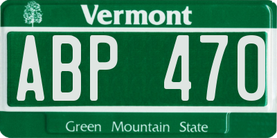 VT license plate ABP470