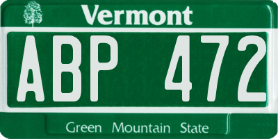 VT license plate ABP472