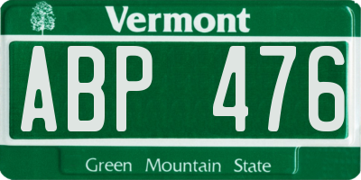 VT license plate ABP476