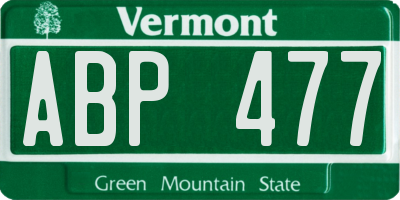 VT license plate ABP477