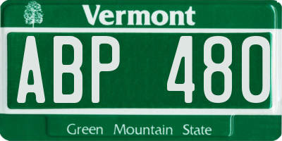 VT license plate ABP480