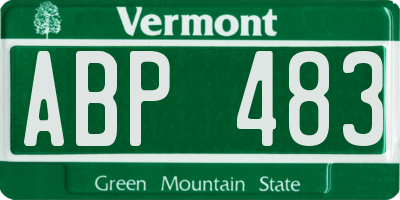 VT license plate ABP483