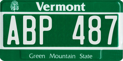 VT license plate ABP487