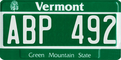 VT license plate ABP492