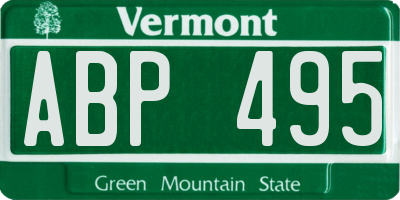 VT license plate ABP495