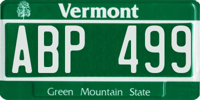 VT license plate ABP499