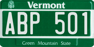 VT license plate ABP501